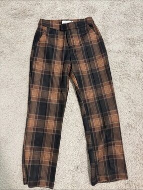 Greylin Anthropologie Kai Check Plaid Trouser Pants Womens XS